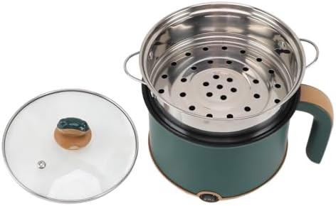 Green 1.8L 600W Cooking Pot With Steam Efficiency Anti Stick Multifunctional Cooker For Soup Noodle Camping Picnicking (Eu Plug 220V)