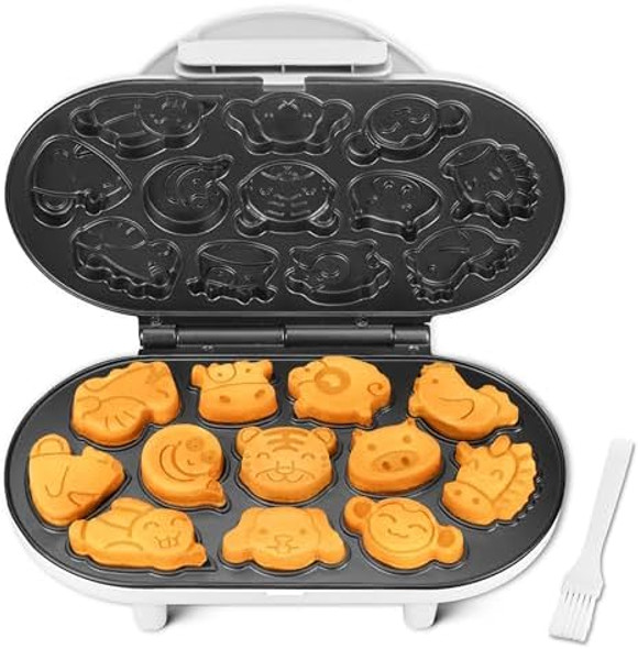 Animal Mini Waffle Maker For Kids Mini Pancakes Maker Machine With 12 Different Animal Pancake Molds Small Waffle Maker Iron Excellent Christmas For Kids & Adult Animal Mini Waffle Maker For Kids Mini Pancakes Maker Machine With 12 Different Animal Pancake Molds Small Waffle Maker Iron Excellent Christmas For Kids & Adult