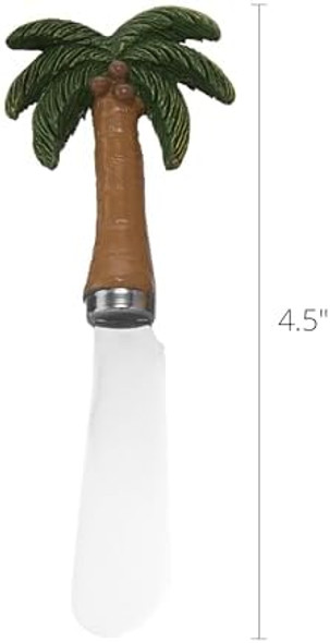 Supreme Housewares Palm Tree Cheese Spreaders Hand-Painted Resin Handles With Stainless Steel Blades For Spreading Cream Cheese Butter Jam Or Sandwich Set Of 4