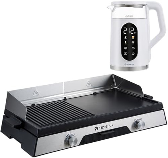 Electric Tea Kettle1.7 L White With Electric Indoor Grill & Griddle 20" Compact Size For Home Use Electric Tea Kettle1.7 L White With Electric Indoor Grill & Griddle 20" Compact Size For Home Use