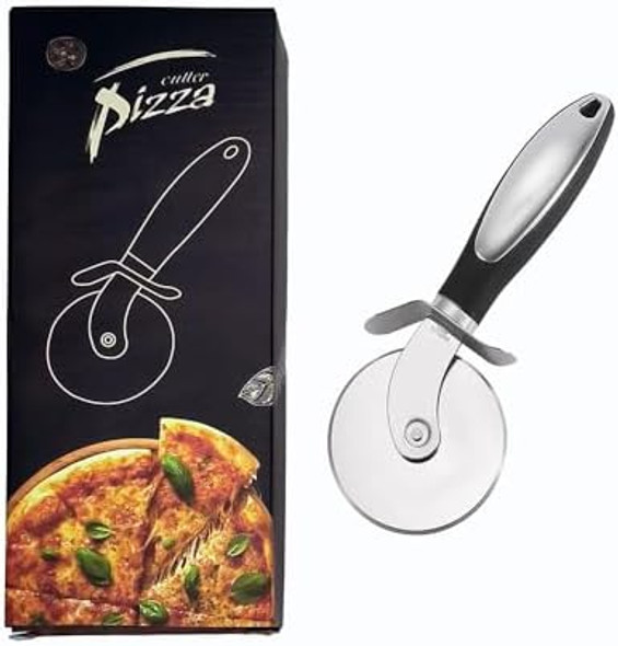 8.4-Inch Stainless Steel Pizza Cutter With Pie Server Super Sharp Pizza Cutter Wheel Premium Pizza Slicer/Rocker Blade/Knife Easy To Cut And Clean With Finger Guard Protects Dishwasher Safe 8.4-Inch Stainless Steel Pizza Cutter With Pie Server Super Sharp Pizza Cutter Wheel Premium Pizza Slicer/Rocker Blade/Knife Easy To Cut And Clean With Finger Guard Protects Dishwasher Safe