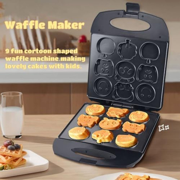 Electric Stuffed Waffle Maker For Kids 9 Fun Mini Cartoon Shaped Waffles Pancakes Nonstick Easy Home Breakfast Sandwich Maker Stuffed Waffle Iron For Home Restaurant