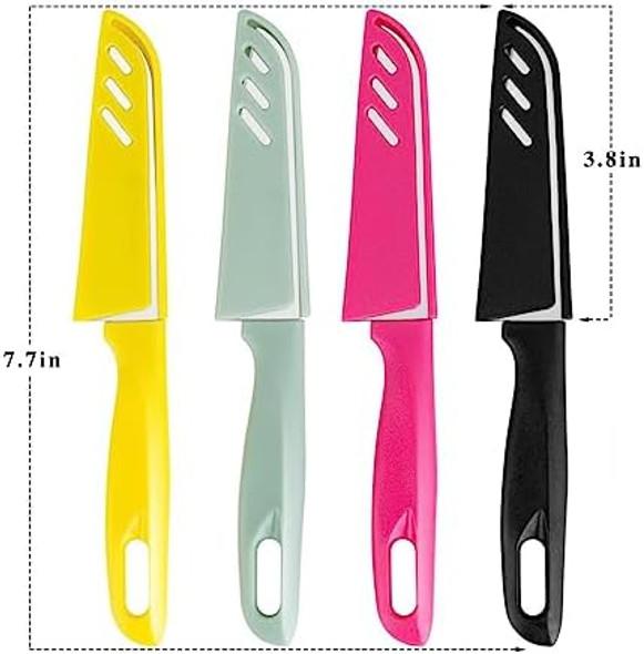 8 Pieces Paring Knives (4Pcs Peeling Knives And 4Pcs Knife Sheath) Ultra Sharp Vegetable And Fruit Knifegerman Steel Small Kitchen Knife With Pp Plastic Ergonomic Handle