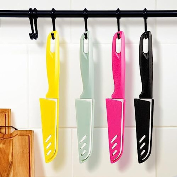 8 Pieces Paring Knives (4Pcs Peeling Knives And 4Pcs Knife Sheath) Ultra Sharp Vegetable And Fruit Knifegerman Steel Small Kitchen Knife With Pp Plastic Ergonomic Handle