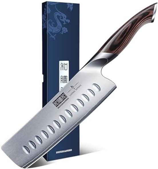 7 Inch Nakiri Knife Japanese High Carbon Stainless Steel Chef Knife Multipurpose Meat Vegetable Sharp Kitchen Knife With Ergonomic Pakkawood Handle 7 Inch Nakiri Knife Japanese High Carbon Stainless Steel Chef Knife Multipurpose Meat Vegetable Sharp Kitchen Knife With Ergonomic Pakkawood Handle