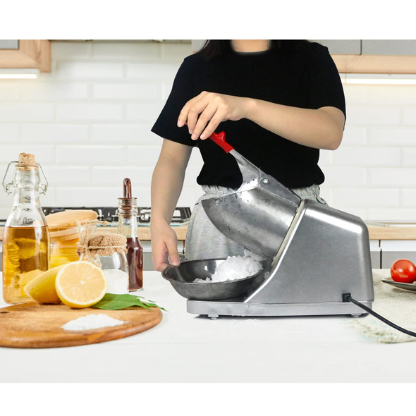 Electric Ice ShaverShaved Ice Machine Strong Powerful For Home and Commercial UseSteel Ice Crusher With Dual Blades and LipsHigher Ice Outlet For PlateBowl and Cup300W/2200Rpm/220Lbs/Hrs. Electric Ice ShaverShaved Ice Machine Strong Powerful For Home and Commercial UseSteel Ice Crusher With Dual Blades and LipsHigher Ice Outlet For PlateBowl and Cup300W/2200Rpm/220Lbs/Hrs.