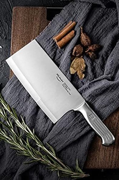 Meat Cleaver 7 Inch Butcher Knife - Stainless Steel Chinese Chef Knife - Cleaver Knife For Restaurants And Home
