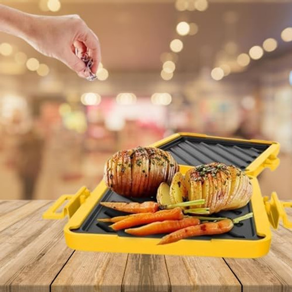 Microwave Sandwich Grill， Microwave Toastie Maker， Microwave Sandwich Makertoastie Press Microwave For Bread Cheese Sandwich Grilled Meat， Dishwasher Safe & No Electricity (Yellow)