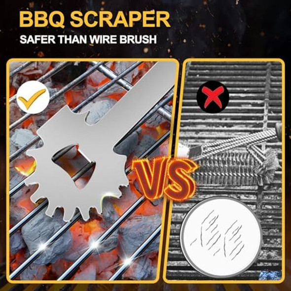 Bbq Grill Scraper Stocking Stuffers For Men Bristlefree Safe Bbq Scraper Fits Any Grilling Grate Or Smoker Cleaning Tool And Kitchen GadgetsIdeal s For Christmas Men Dad Husband Fathers Day…