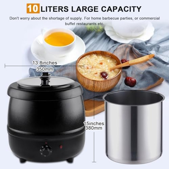 Food Soup Kettle Warmer With Ladle Countertop Cheese Warmer Catering Soup Warmer Commercial For Buffet Food Warmer Party