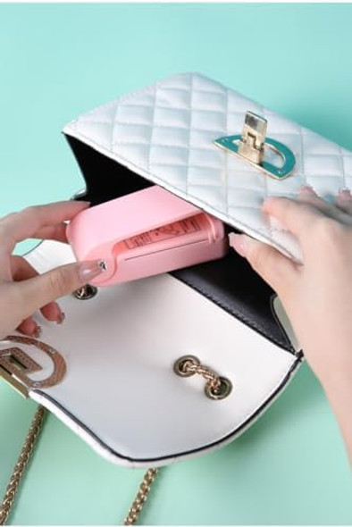 Mini Bag Sealer Handheld Vacuum Heat Sealer And Cutter Portable Chip Bag Resealer Sealing Machine For Snack Plastic Fresh Bags Cookies Green - Battery Not Included (Pink+Blue)