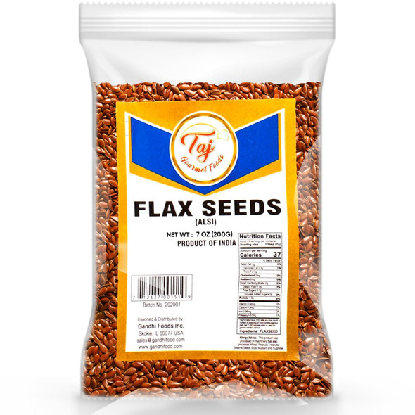 TAJ Gourmet Foods AJ Premium Indian Alsi Flax Seeds Linseed 4.5oz 130g