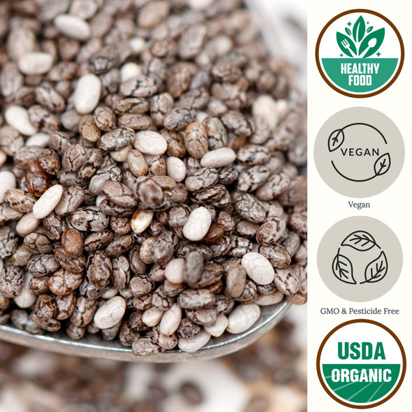 Be Still Farms Black Chia Seeds Organic 30 oz Chia Seeds Non GMO Certified USA - Ideal to Ground or Add to Smoothies Pudding, Bars - High in Protein and Fiber Superfood  Vegan  Gluten Free