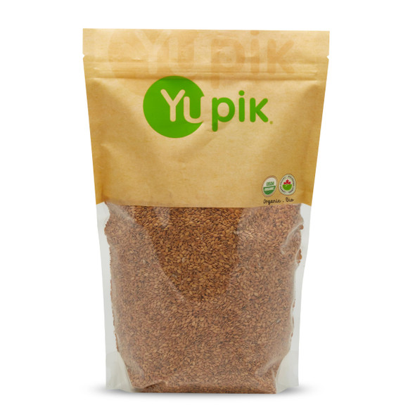 Yupik Organic Golden Flax Seeds, 2.2 lb (35.2 oz), Gluten-Free, Non-GMO, Kosher, Raw Seeds, Excellent Source of Fiber, Source of Omega-3, Plant-Based Protein  Ideal for Beverages Baking and Topping
