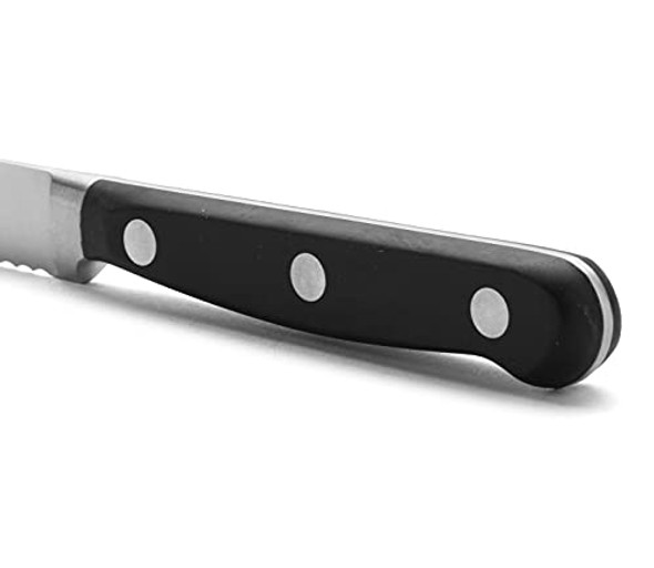 Arcos 5 Inch Forged Tomato Knife - Nitrum Stainless Steel - Pom Black Handle - Precision Forged From High Carbon Steel. Classic Series