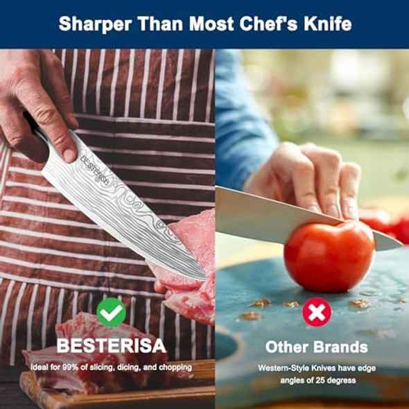 Chef Knife8 Inch Professional Chef Knife German Stainless SteelUltra Sharp Vegetable Meat Cleaver Knife With Knife Guard