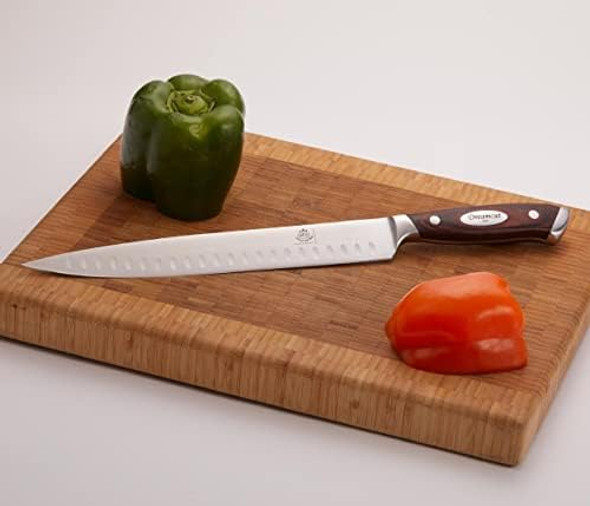Bavarian Knife Works Premium Quality 7 Inches Asian Clever Rocking Chopper With Curved Cutting Edge Made Of German Steel Ergonomic Pakkawood Handle Light Weight Easy To Sharpen
