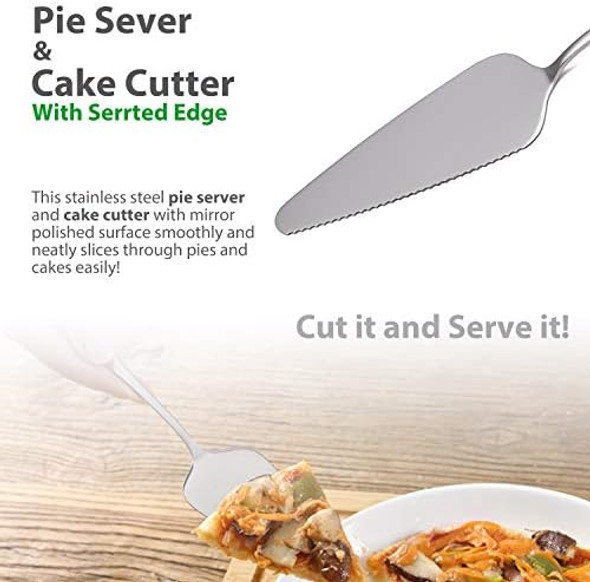 Cake Cutting For WeddingStainless Steel Pie Server Spatula Cake Cutter With Serrated Edge Pie Server Cake Pizza Cutter Cheese Pie For Birthday Anniversary Christmas-9-Inch