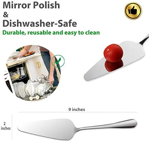 Cake Cutting For WeddingStainless Steel Pie Server Spatula Cake Cutter With Serrated Edge Pie Server Cake Pizza Cutter Cheese Pie For Birthday Anniversary Christmas-9-Inch