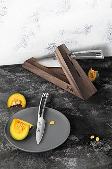 Cangshan 1021240 Tai Triangle Walnut Wood Knife Block Two Slots