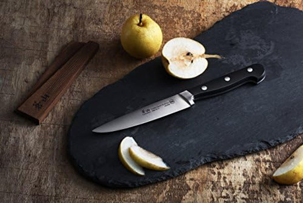Cangshan Tv2 Series 1022865 Swedish 14C28N Steel Forged 5-Inch Utility Knife And Wood Sheath Set