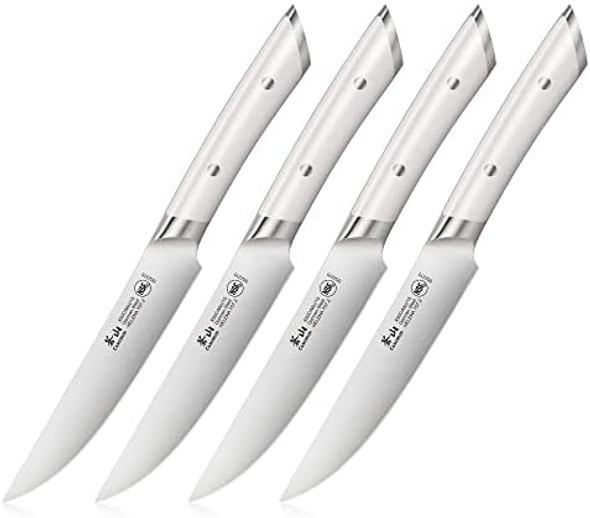 Cangshan Helena Series German Steel Forged 4-Piece Fine-Edge Steak Knife Set (White) Cangshan Helena Series German Steel Forged 4-Piece Fine-Edge Steak Knife Set (White)
