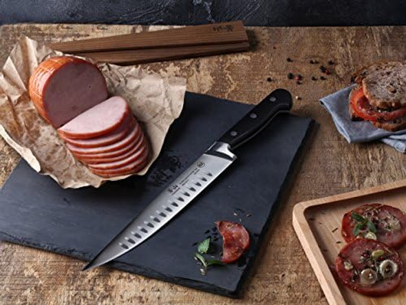Cangshan Tv2 Series 1022926 Swedish 14C28N Steel Forged 9-Inch Carving Knife And Wood Sheath Set