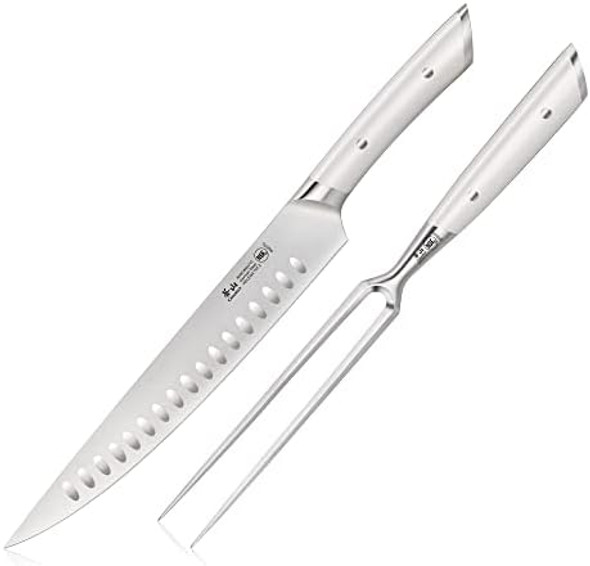 Cangshan Helena Series German Steel Forged 2-Piece Carving Set (White) Cangshan Helena Series German Steel Forged 2-Piece Carving Set (White)