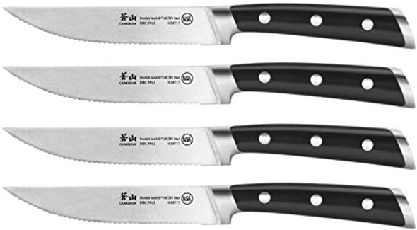 Cangshan Ts Series 1020724 Swedish 14C28N Steel Forged 4-Piece Steak Knife Set Cangshan Ts Series 1020724 Swedish 14C28N Steel Forged 4-Piece Steak Knife Set
