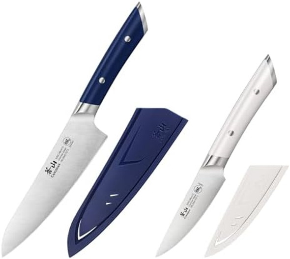 Cangshan Helena Series 2-Piece Starter Knife Set Forged German Steel Navy & White 505446 Cangshan Helena Series 2-Piece Starter Knife Set Forged German Steel Navy & White 505446