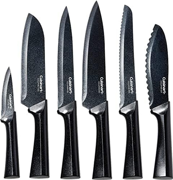 Cuisinart Cutlery Knife Set 12Pc Metallic Cutlery Knife Set With Blade Guard Lightweight Stainless Steel Durable & Dishwasher Safe C55-12PmbBlack Cuisinart Cutlery Knife Set 12Pc Metallic Cutlery Knife Set With Blade Guard Lightweight Stainless Steel Durable & Dishwasher Safe C55-12PmbBlack