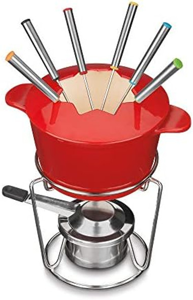 Cuisinart 13-Piece Cast Iron Fondue Set Red Cuisinart 13-Piece Cast Iron Fondue Set Red
