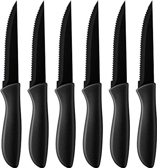 Cuisinart C55-6Pcsbk Advantage Color Collection 6-Piece Ceramic Coated Steak Knife Set Black