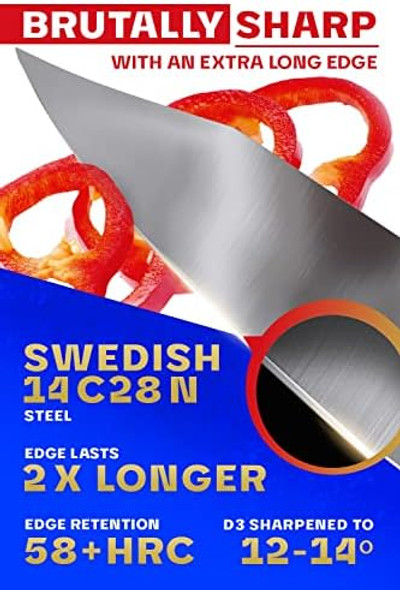 Dalstrong Chef Knife - 10 Inch - Centurion Series - Premium Swedish 14C28N High Carbon Stainless Steel - G10 Handle Kitchen Knife - Razor Sharp Chef'S Knife - Cooking Knife - Sheath Included