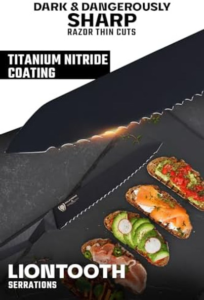 Dalstrong Utility Knife - 5.5 Inch- Shadow Black Series - Black Titanium Nitride Coated - High Carbon - 7Cr17Mov-X Vacuum Treated Steel - Cooking Kitchen Knife - Razor Sharp - Sheath - Nsf