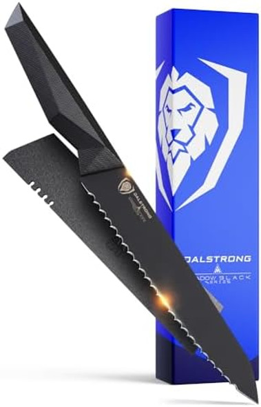 Dalstrong Utility Knife - 5.5 Inch- Shadow Black Series - Black Titanium Nitride Coated - High Carbon - 7Cr17Mov-X Vacuum Treated Steel - Cooking Kitchen Knife - Razor Sharp - Sheath - Nsf