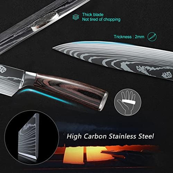 Dfito Knives Set For Kitchen 5 Piece Sharp Knife Set With High Carbon Stainless Steel Chef Knife Set Professional With Box