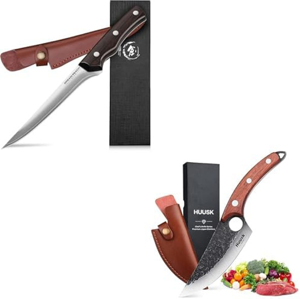 Boning Knife For Meat Cutting Japanese High Carbon Steel Deboning Knife Japanese Style Meat Cleaver Knives Forged Boning Knife With Sheath For Kitchen Outdoor