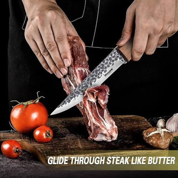 Huusk Knives From Japan Boning Knife For Meat Cutting 6 Inch Butcher Knife For Brisket Trimming Viking Knife With Sheath Full Tang Kitchen Utility Knife For Fathers