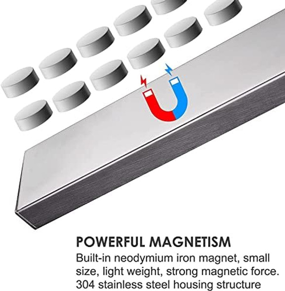 Knife Magnetic Strip - d 15.7 Inch Stainless Steel Magnetic Knife Holder For Wall With 3M Type Magnet Knife Strip Bar Rack For Kitchen Utensil & Tool Holder