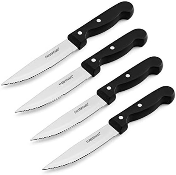 Farberware Chop House Steak Knife Set 4-Piece Black