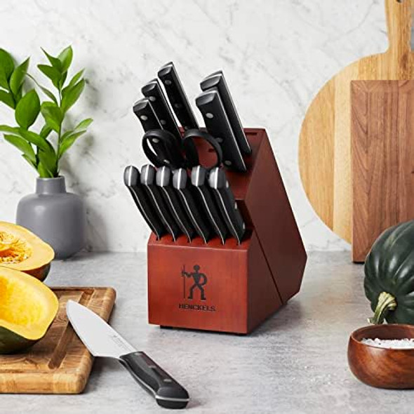Henckels Everedge Dynamic Razor-Sharp 14-Piece Knife Set With Block Chef Knife Bread Knife Steak Knife German Engineered Informed By 100+ Years Of Mastery
