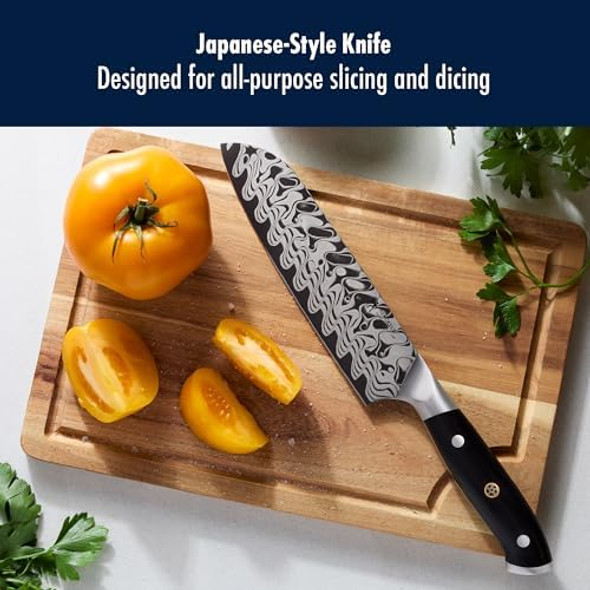 Henckels Compass Damascus 7-Inch Damascus Santoku Knife