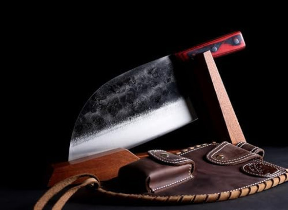 Serbian Cleaver Chef Knife Full Handforged Kitchen Knife Carbon Steel Butcher