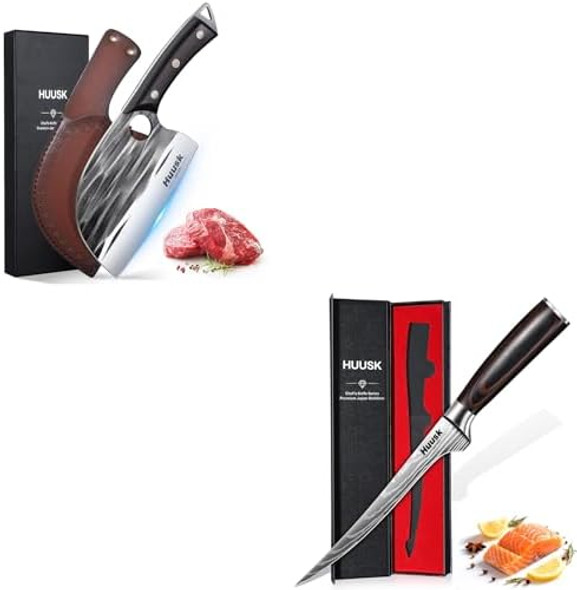 Huusk Filet Knife For Fish - 7 Inch Fish Fillet Knife Bundle With A d Serbian Chef'S KnifeFlexible Boning Knives For Meat Cutting Professional Japanese Fishing Knives For Meat Poultry Cutting Huusk Filet Knife For Fish - 7 Inch Fish Fillet Knife Bundle With A d Serbian Chef'S KnifeFlexible Boning Knives For Meat Cutting Professional Japanese Fishing Knives For Meat Poultry Cutting