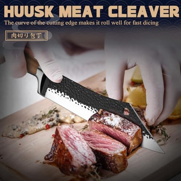 Huusk Meat Cleaver Boning Knife Butcher Knife For Meat Cutting 8.3 Inch Japanese Viking Knife Vg10 Brisket Trimming Knife For Meat Cutting Hand Forged Kitchen Slicing Knife Dad Mom Huusk Meat Cleaver Boning Knife Butcher Knife For Meat Cutting 8.3 Inch Japanese Viking Knife Vg10 Brisket Trimming Knife For Meat Cutting Hand Forged Kitchen Slicing Knife Dad Mom