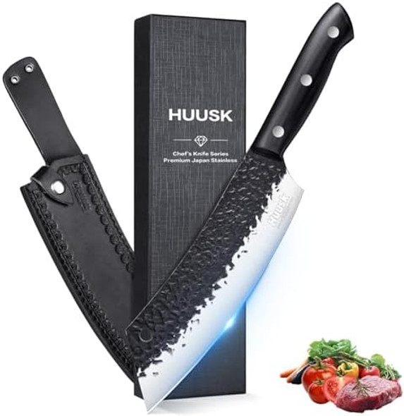 Huusk 8.2" Meat Cutting Buthcer Knife & 8” Chef Knife