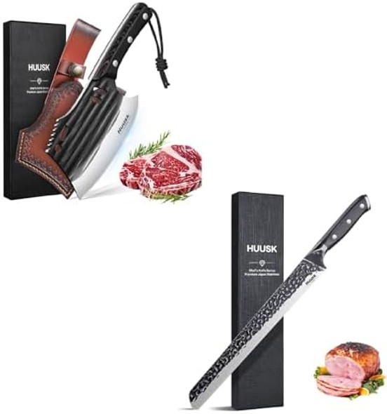 Huusk Japan 12 Inch Hand Forged Slicing Knife For Meats Butcher Knife For Meat Cutting Japanese Meat Cleaver Knife With Sheath Hand Forged Carving Knife For Camping Bbq For Men Huusk Japan 12 Inch Hand Forged Slicing Knife For Meats Butcher Knife For Meat Cutting Japanese Meat Cleaver Knife With Sheath Hand Forged Carving Knife For Camping Bbq For Men