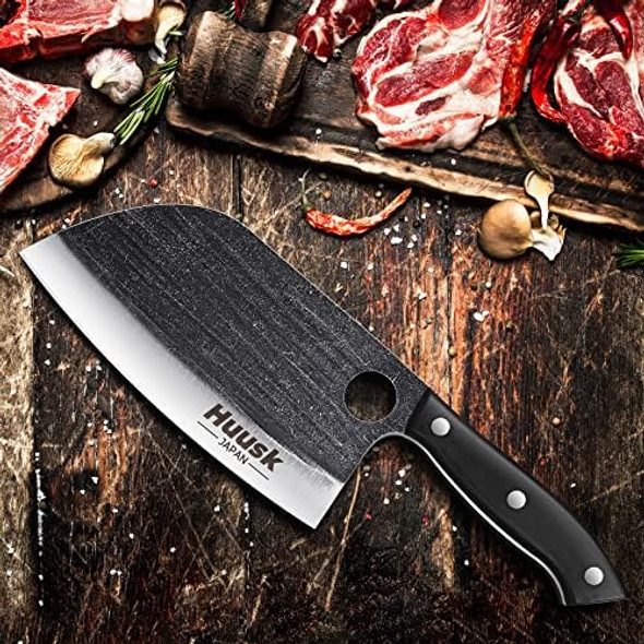 Huusk Japan Knife Chef Knives Bundle With Serbian Knife And Hand Forged Meat Cleaver Sheath Included Outdoor Camping Bbq Ideal Present Huusk Japan Knife Chef Knives Bundle With Serbian Knife And Hand Forged Meat Cleaver Sheath Included Outdoor Camping Bbq Ideal Present