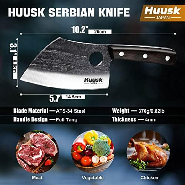 Huusk Viking Knife Bundle With Meat Cleaver Knife With Sheath For Halloween Kitchen Hunting Or Camping Ideal Thanksgiving Huusk Viking Knife Bundle With Meat Cleaver Knife With Sheath For Halloween Kitchen Hunting Or Camping Ideal Thanksgiving